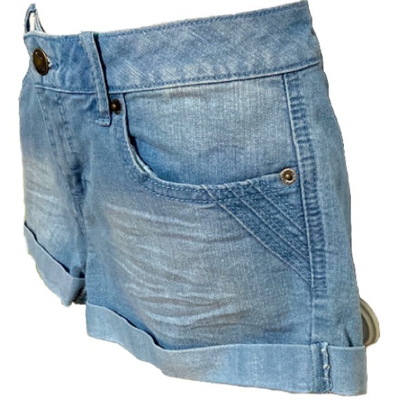 Forever 21 Premium Denim Shorty Shorts Blue Jeans Womens Size 26 - Picture 3 of 16
